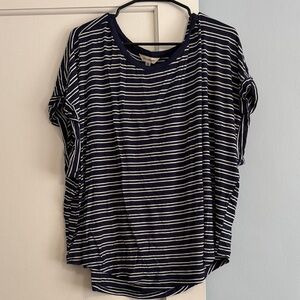 Lucky Brand Navy and White Striped Short Sleeve Tee 🫐